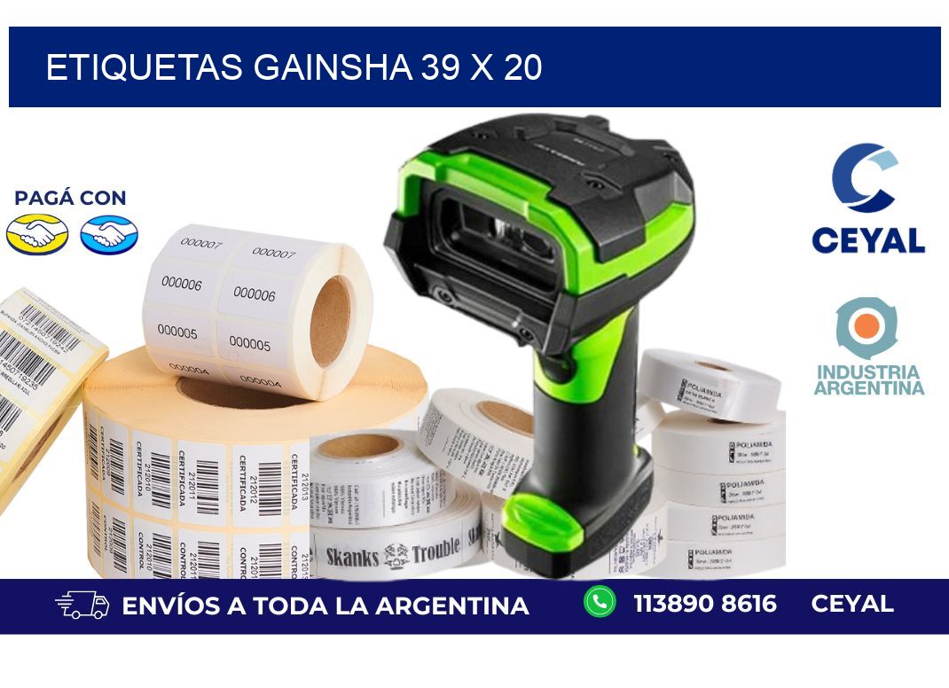 etiquetas gainsha 39 x 20