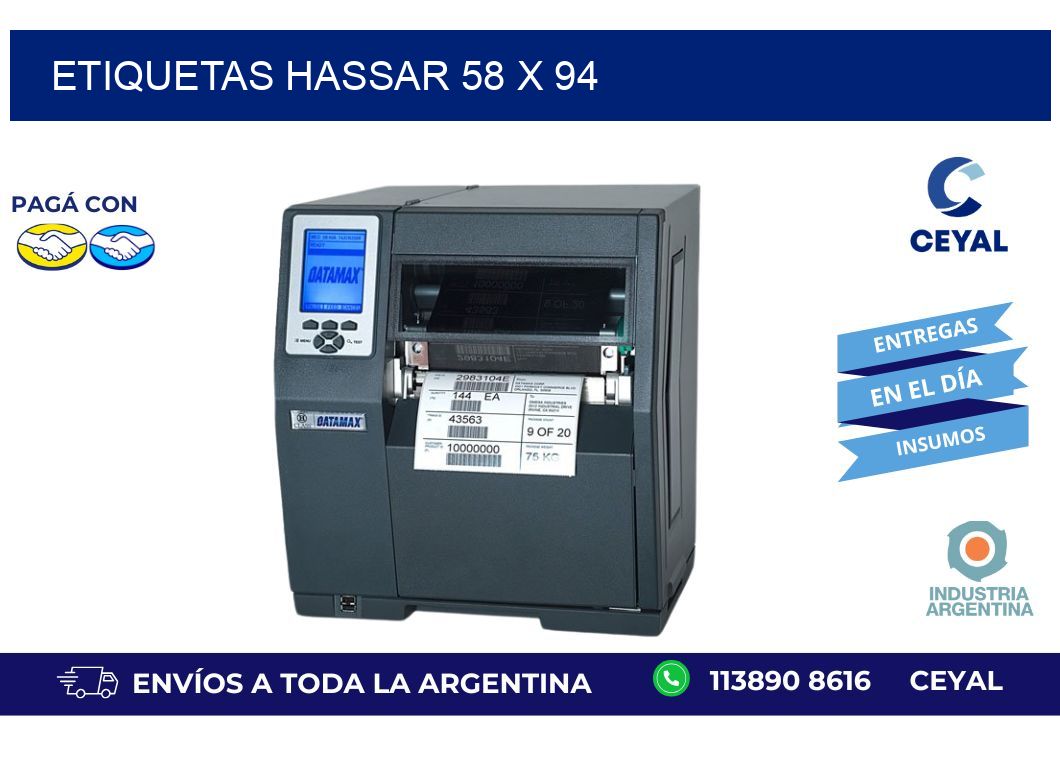 etiquetas hassar 58 x 94