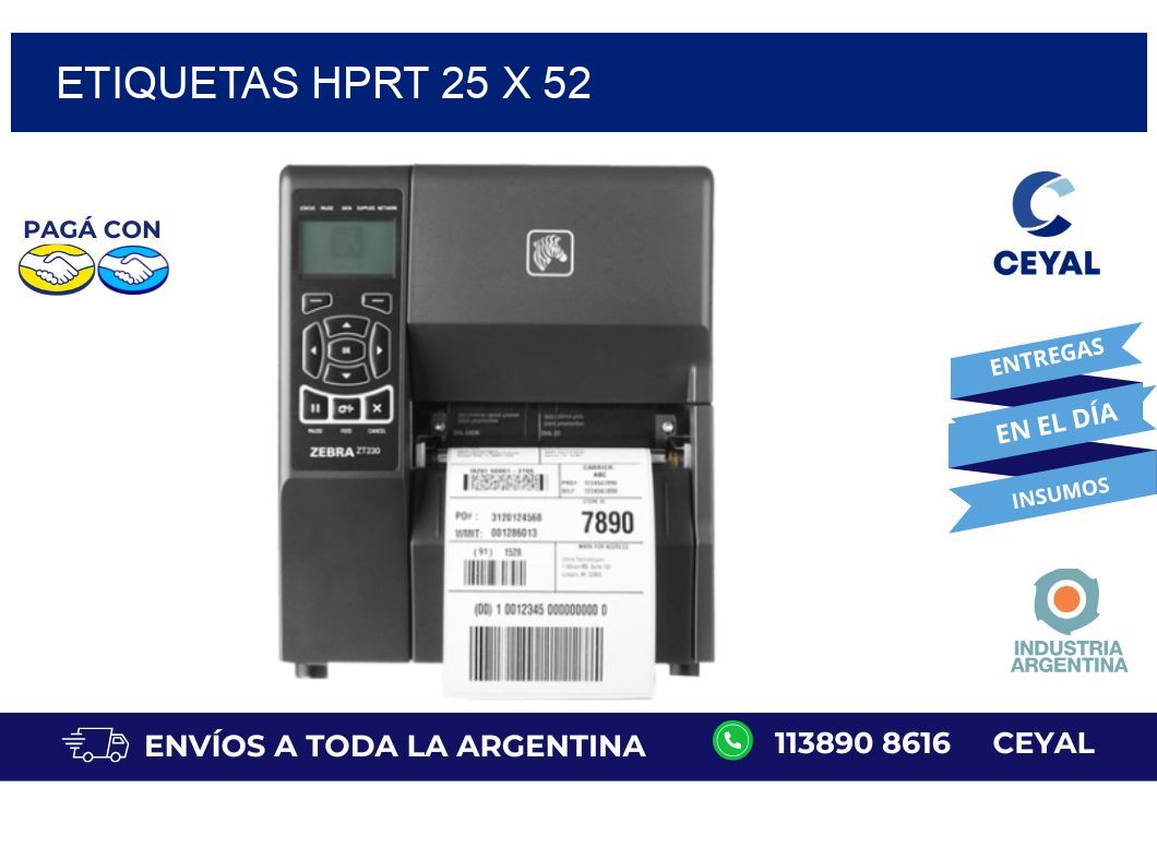 etiquetas hprt 25 x 52