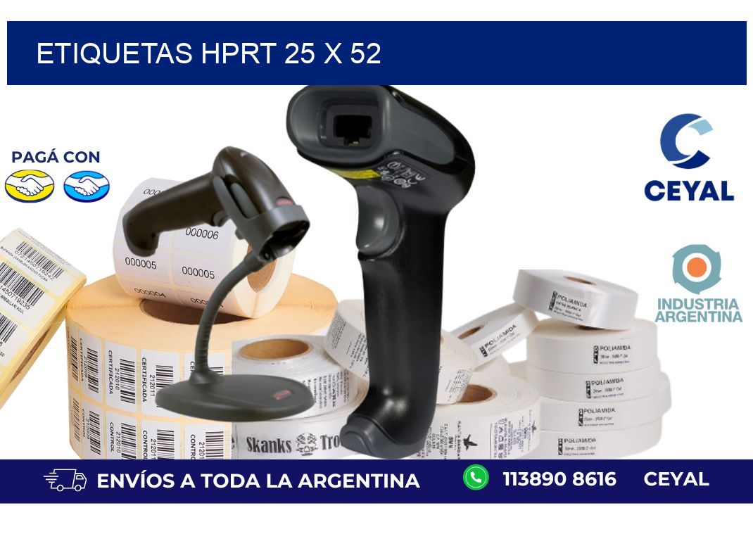 etiquetas hprt 25 x 52