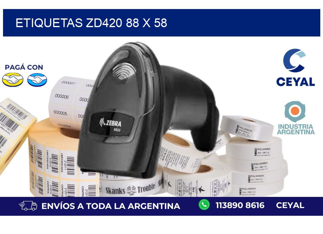 etiquetas zd420 88 x 58