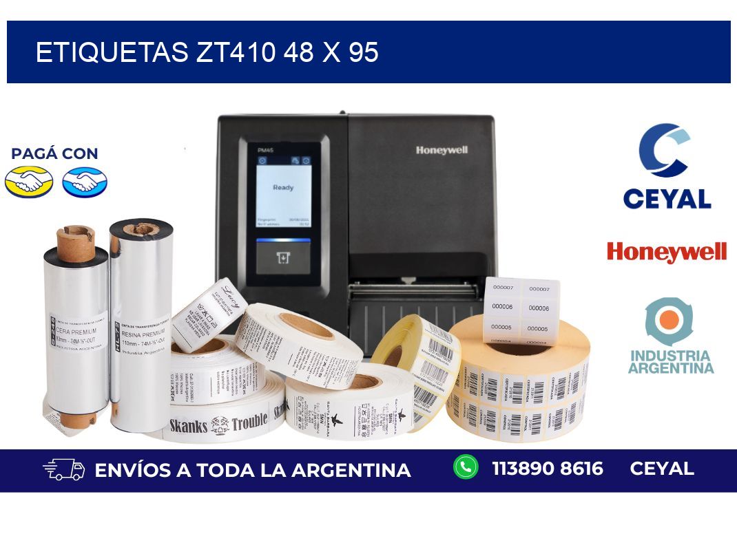 etiquetas zt410 48 x 95