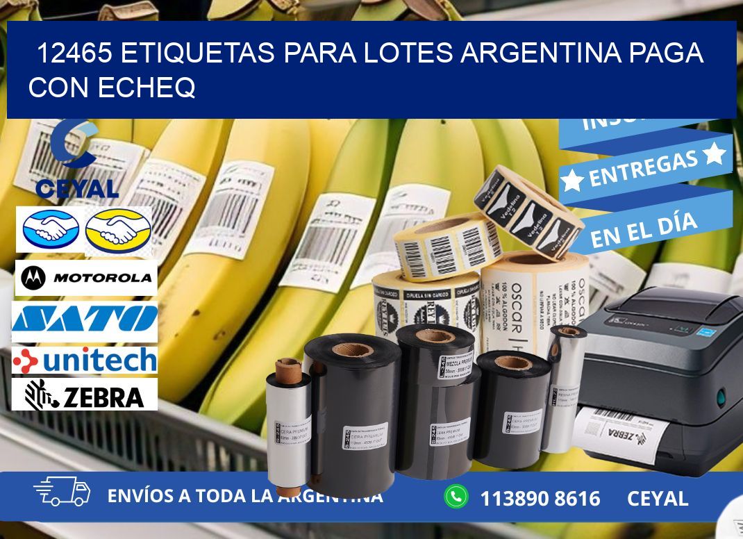 12465 ETIQUETAS PARA LOTES ARGENTINA PAGA CON ECHEQ