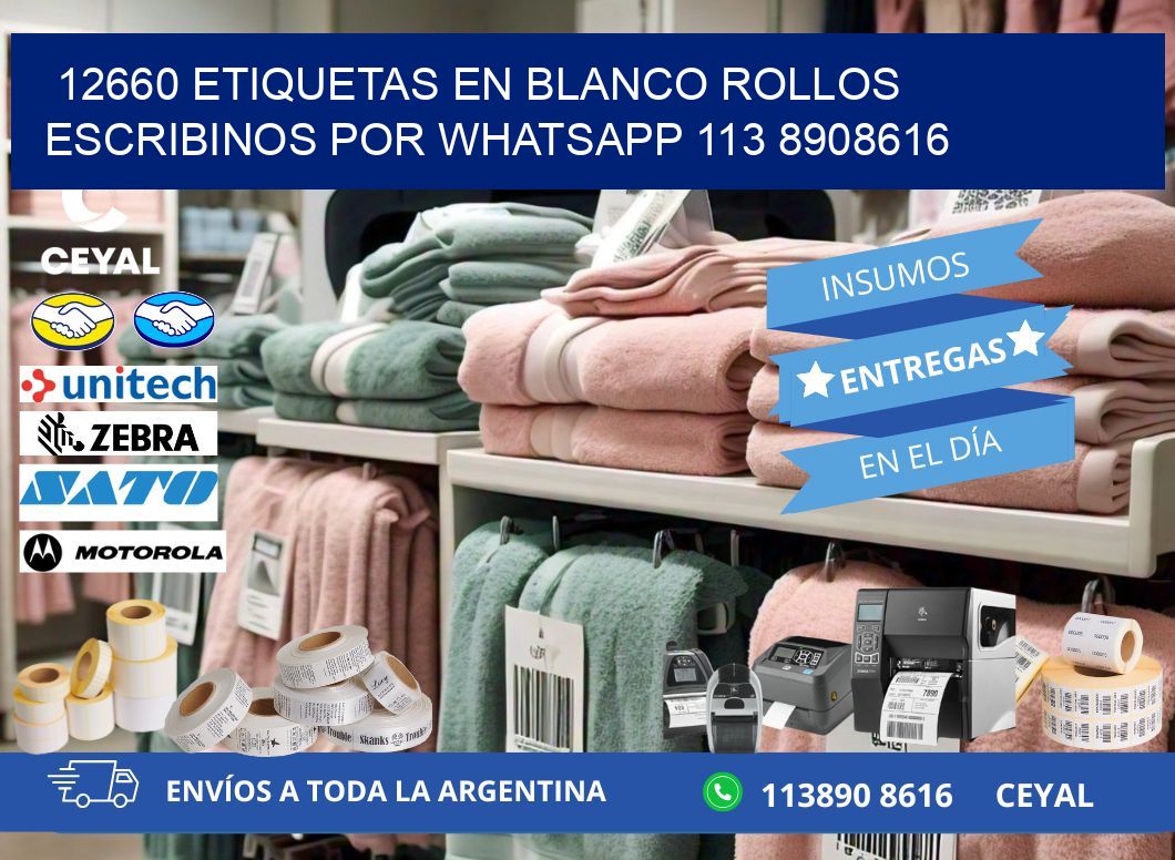 12660 ETIQUETAS EN BLANCO ROLLOS ESCRIBINOS POR WHATSAPP 113 8908616