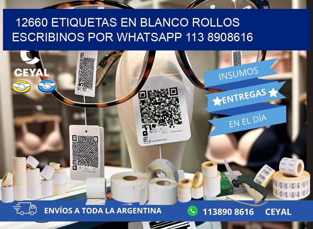 12660 ETIQUETAS EN BLANCO ROLLOS ESCRIBINOS POR WHATSAPP 113 8908616