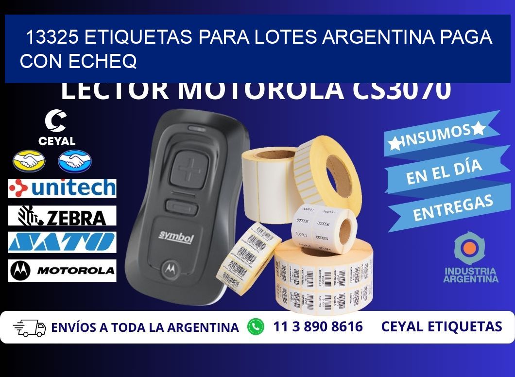 13325 ETIQUETAS PARA LOTES ARGENTINA PAGA CON ECHEQ