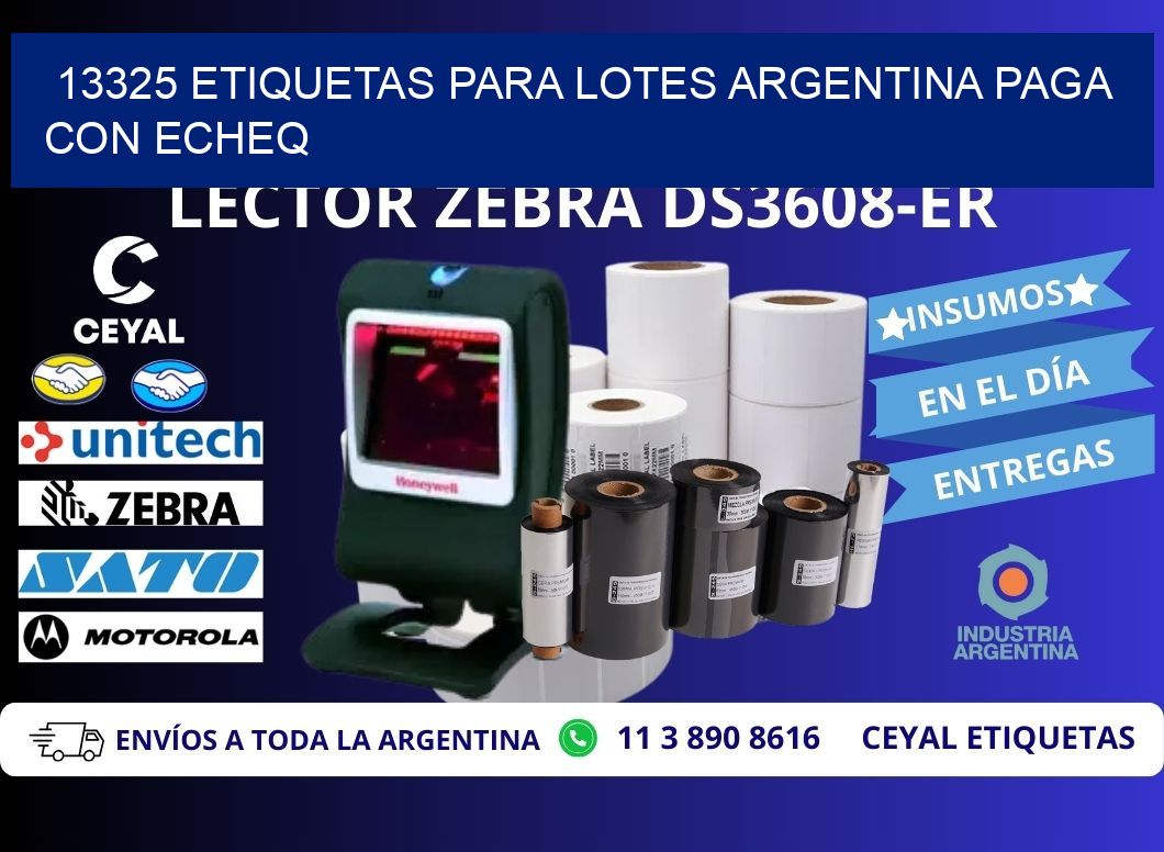 13325 ETIQUETAS PARA LOTES ARGENTINA PAGA CON ECHEQ