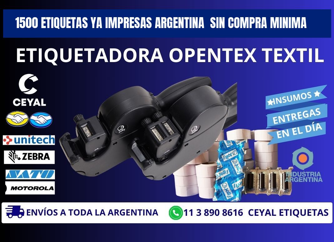 1500 ETIQUETAS YA IMPRESAS ARGENTINA  SIN COMPRA MINIMA