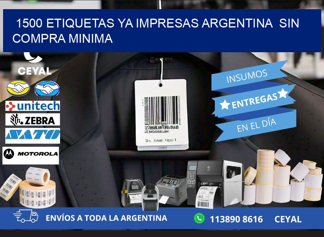 1500 ETIQUETAS YA IMPRESAS ARGENTINA  SIN COMPRA MINIMA