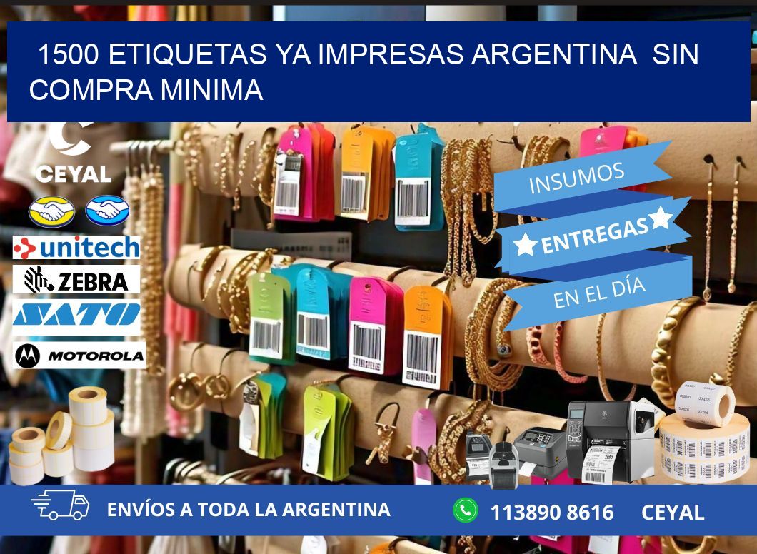 1500 ETIQUETAS YA IMPRESAS ARGENTINA  SIN COMPRA MINIMA