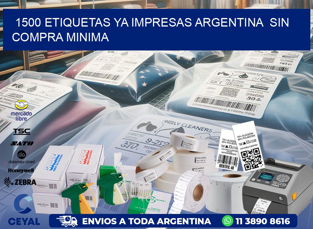 1500 ETIQUETAS YA IMPRESAS ARGENTINA  SIN COMPRA MINIMA
