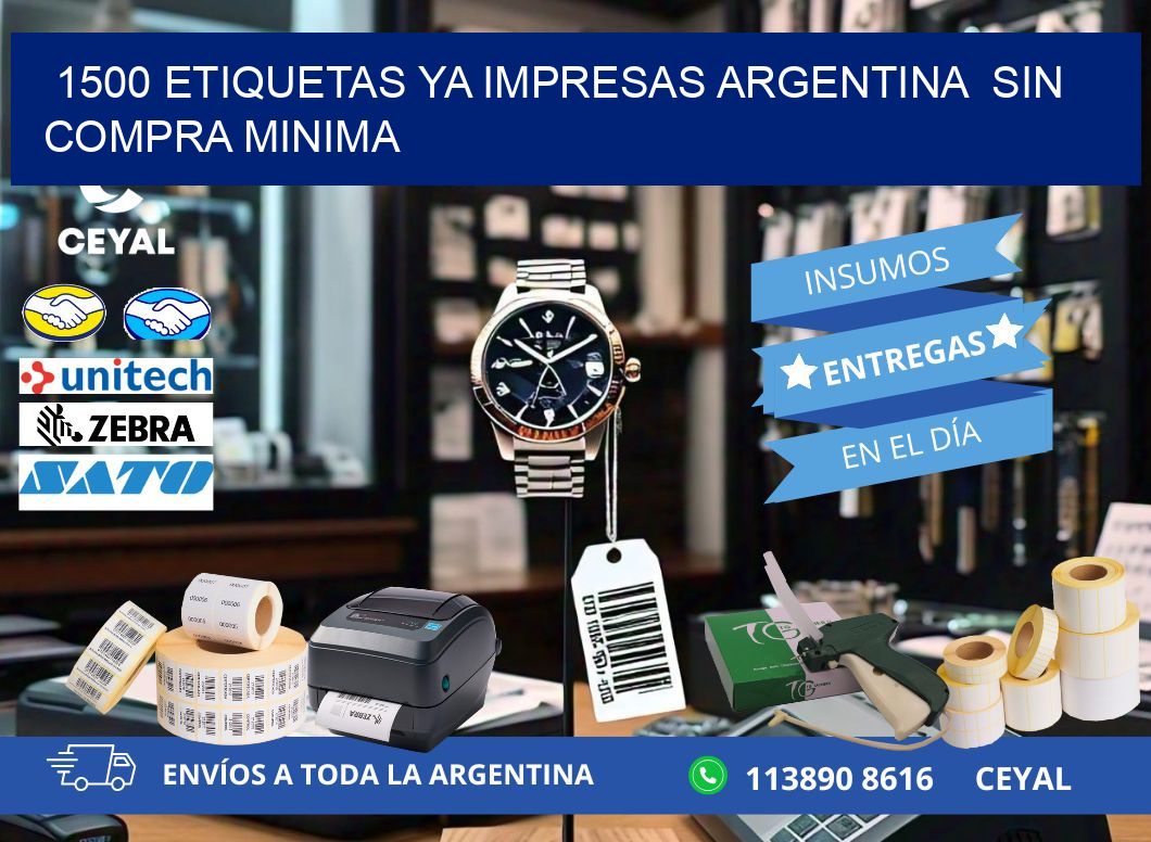 1500 ETIQUETAS YA IMPRESAS ARGENTINA  SIN COMPRA MINIMA