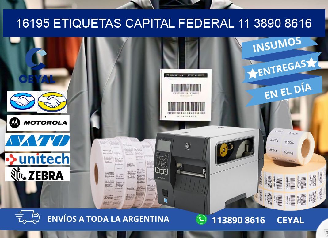 16195 ETIQUETAS CAPITAL FEDERAL 11 3890 8616