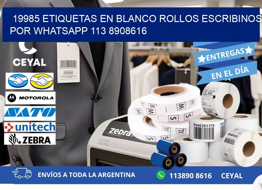 19985 ETIQUETAS EN BLANCO ROLLOS ESCRIBINOS POR WHATSAPP 113 8908616