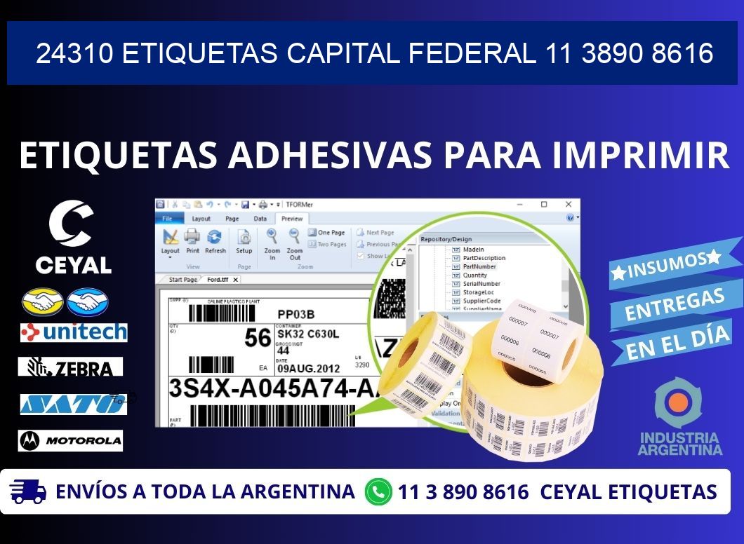 24310 ETIQUETAS CAPITAL FEDERAL 11 3890 8616