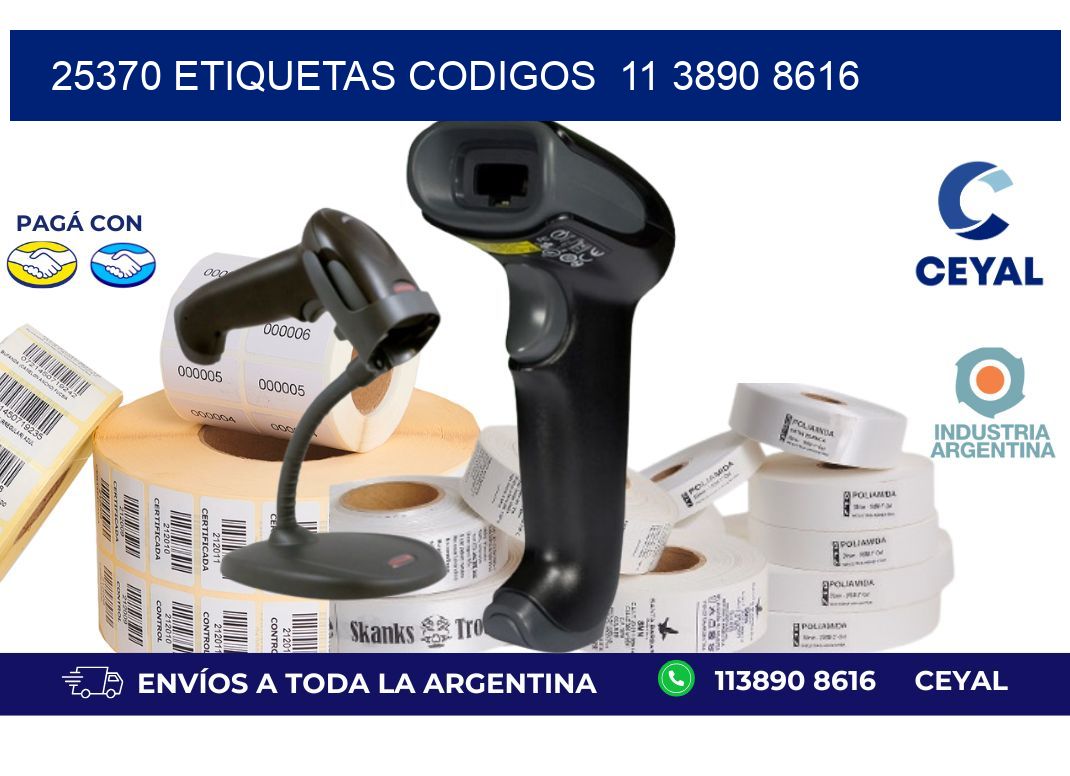 25370 ETIQUETAS CODIGOS  11 3890 8616