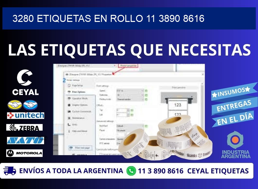 3280 ETIQUETAS EN ROLLO 11 3890 8616