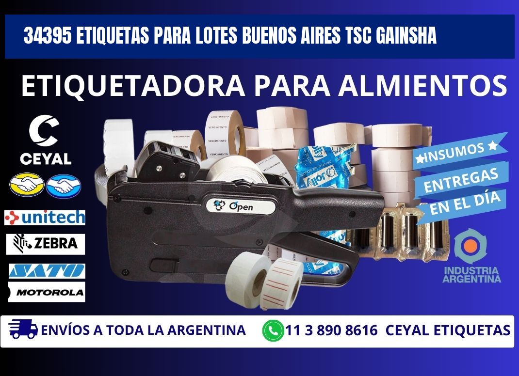 34395 ETIQUETAS PARA LOTES BUENOS AIRES TSC GAINSHA