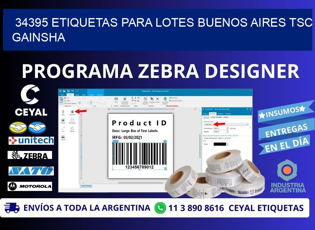 34395 ETIQUETAS PARA LOTES BUENOS AIRES TSC GAINSHA