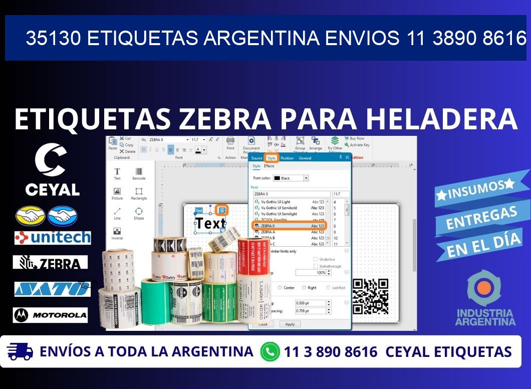 35130 ETIQUETAS ARGENTINA ENVIOS 11 3890 8616