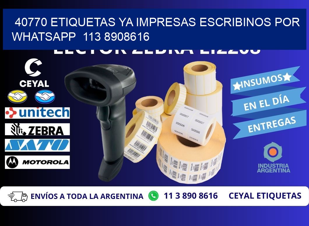 40770 ETIQUETAS YA IMPRESAS ESCRIBINOS POR WHATSAPP  113 8908616