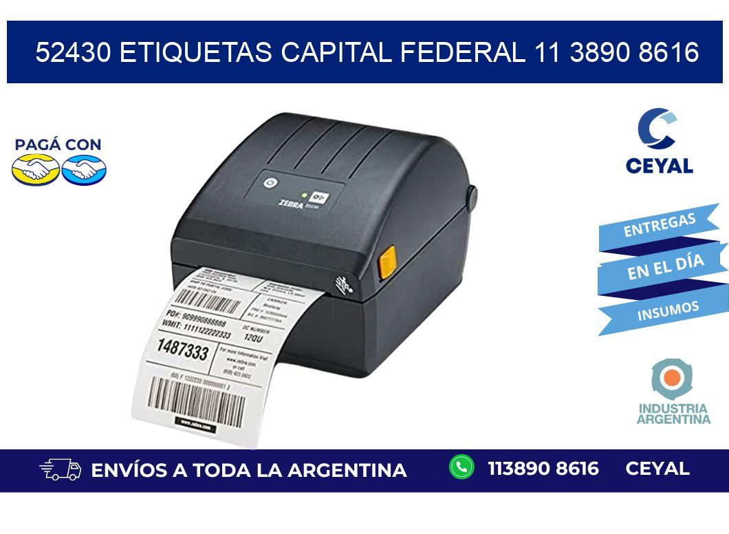 52430 ETIQUETAS CAPITAL FEDERAL 11 3890 8616