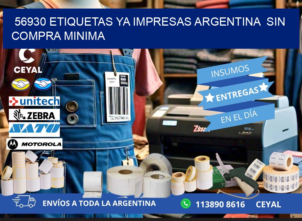 56930 ETIQUETAS YA IMPRESAS ARGENTINA  SIN COMPRA MINIMA