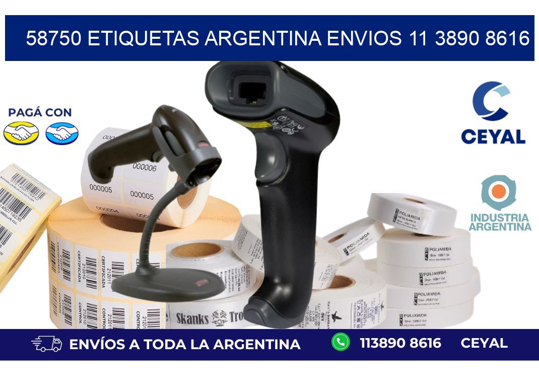 58750 ETIQUETAS ARGENTINA ENVIOS 11 3890 8616