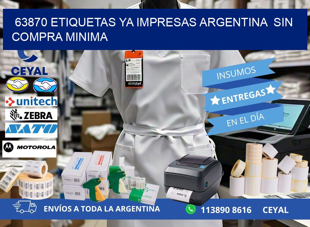 63870 ETIQUETAS YA IMPRESAS ARGENTINA  SIN COMPRA MINIMA