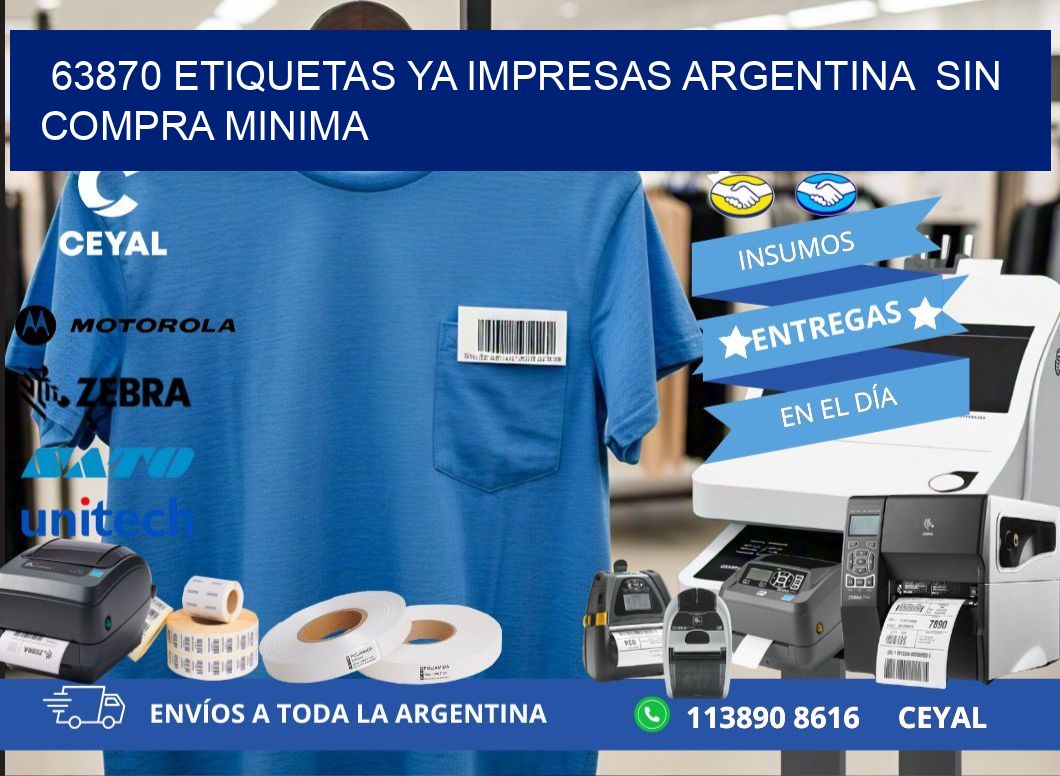 63870 ETIQUETAS YA IMPRESAS ARGENTINA  SIN COMPRA MINIMA
