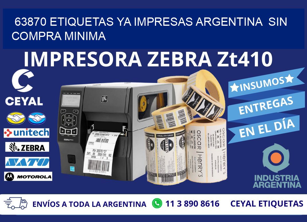 63870 ETIQUETAS YA IMPRESAS ARGENTINA  SIN COMPRA MINIMA