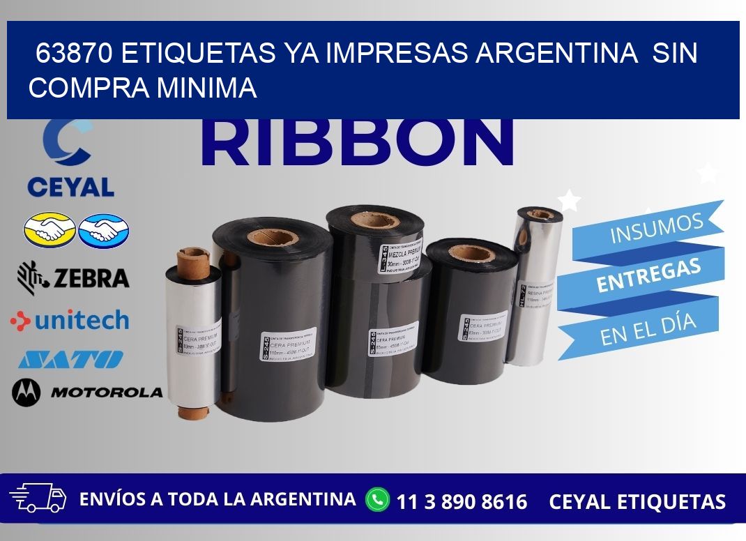 63870 ETIQUETAS YA IMPRESAS ARGENTINA  SIN COMPRA MINIMA