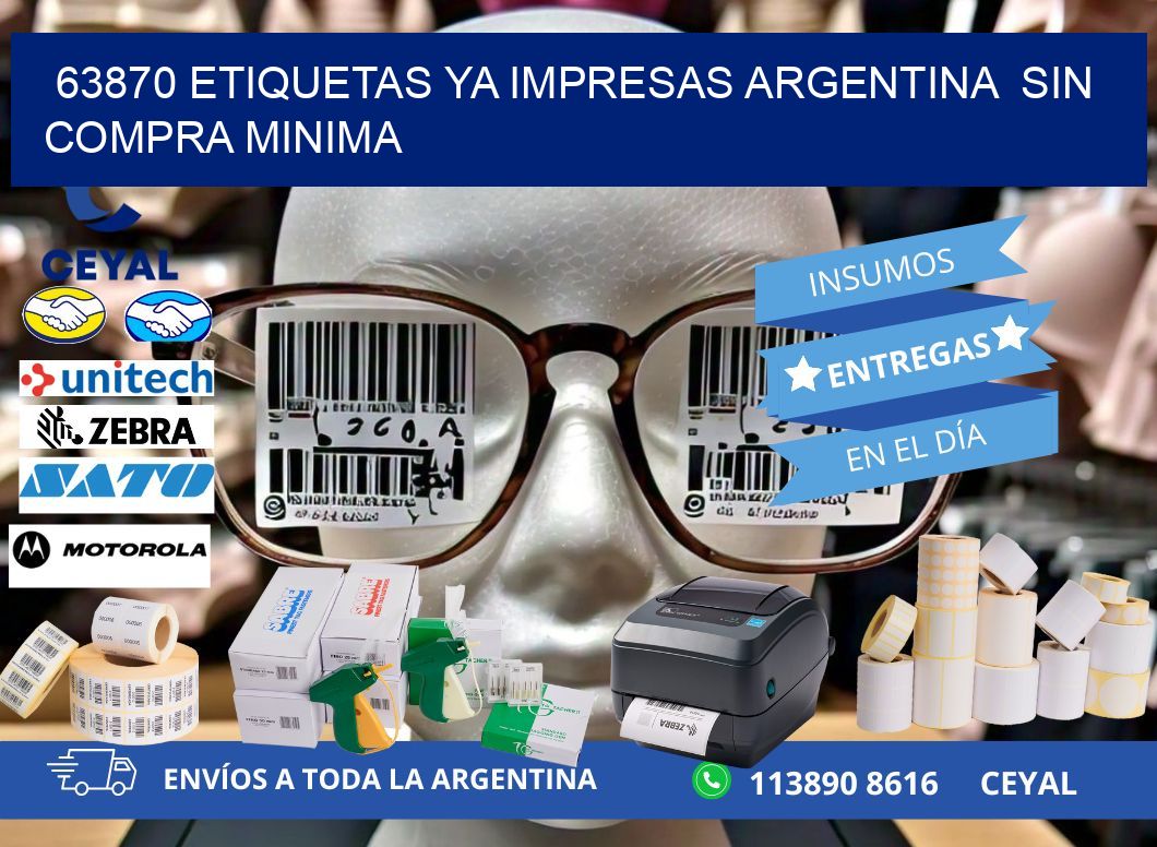 63870 ETIQUETAS YA IMPRESAS ARGENTINA  SIN COMPRA MINIMA