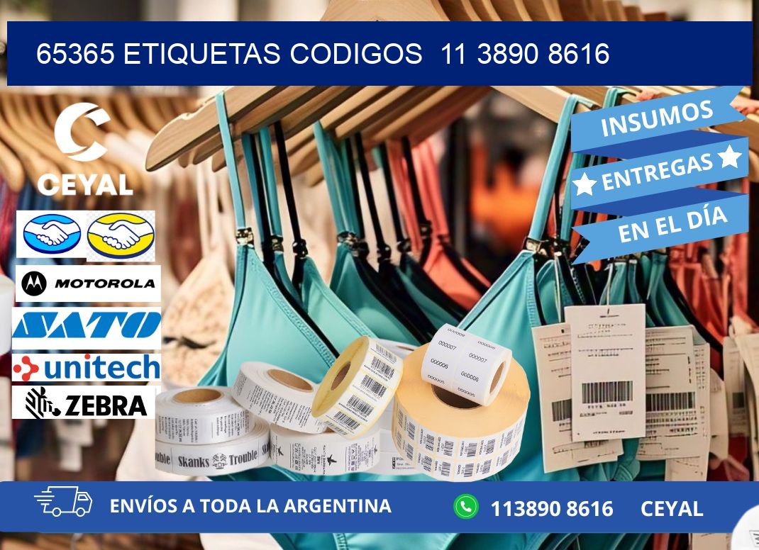 65365 ETIQUETAS CODIGOS  11 3890 8616