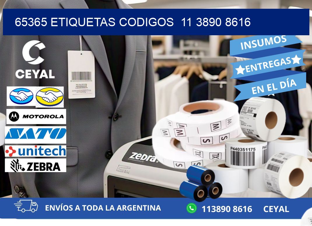 65365 ETIQUETAS CODIGOS  11 3890 8616