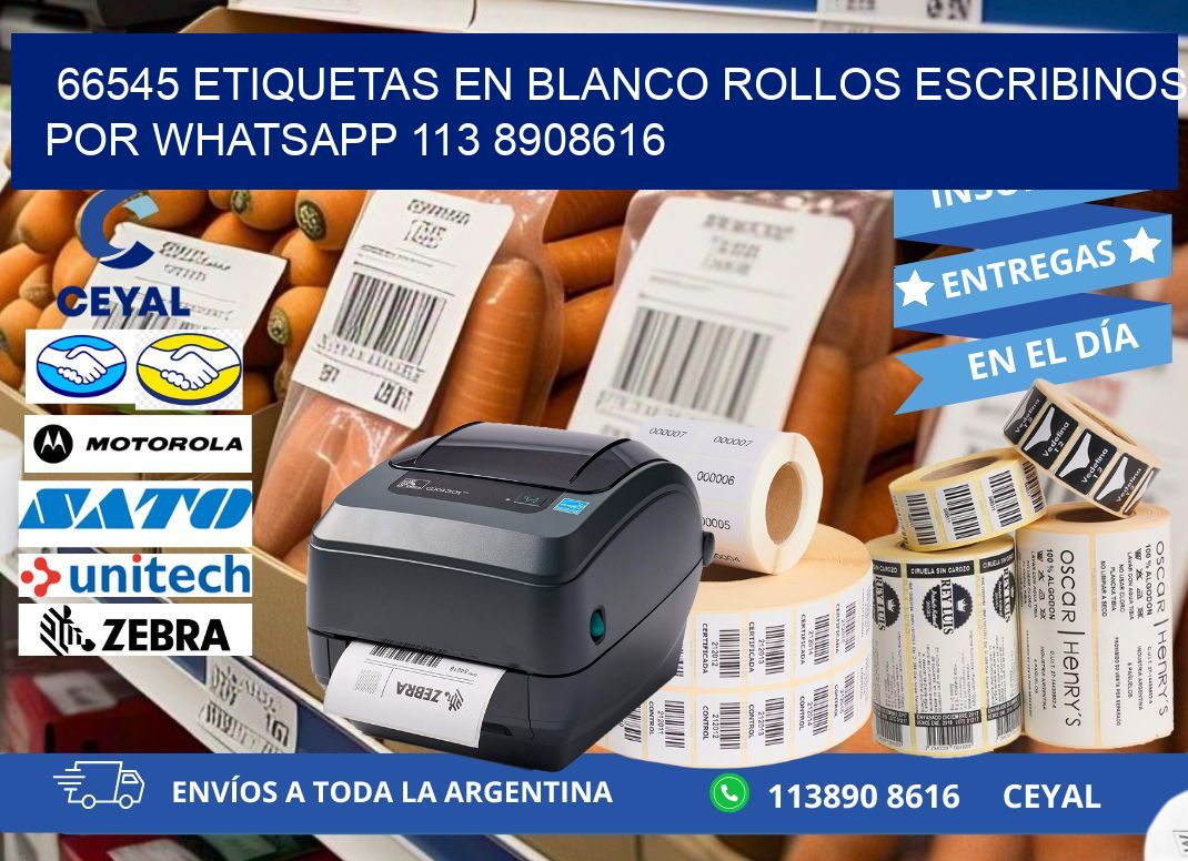 66545 ETIQUETAS EN BLANCO ROLLOS ESCRIBINOS POR WHATSAPP 113 8908616