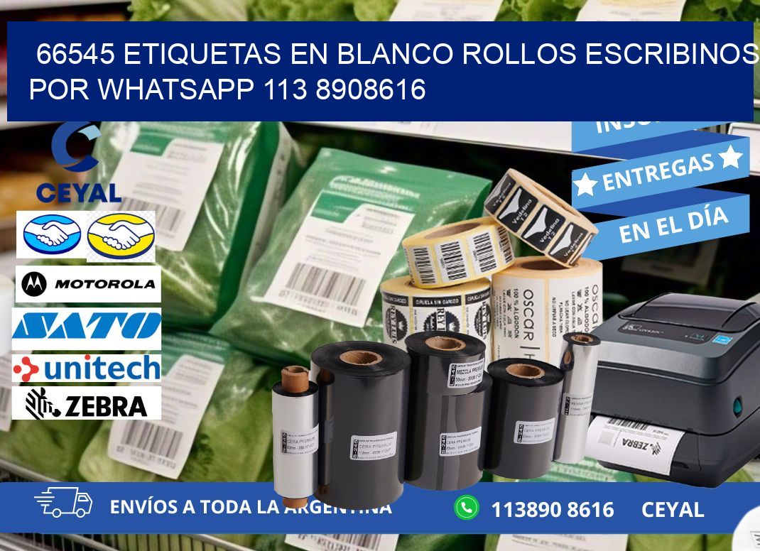 66545 ETIQUETAS EN BLANCO ROLLOS ESCRIBINOS POR WHATSAPP 113 8908616