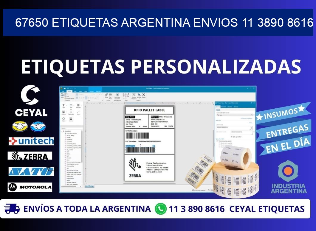 67650 ETIQUETAS ARGENTINA ENVIOS 11 3890 8616