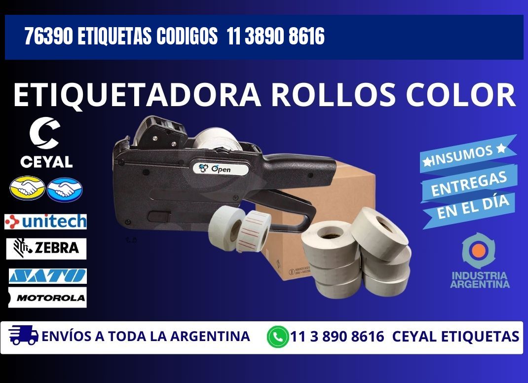 76390 ETIQUETAS CODIGOS  11 3890 8616