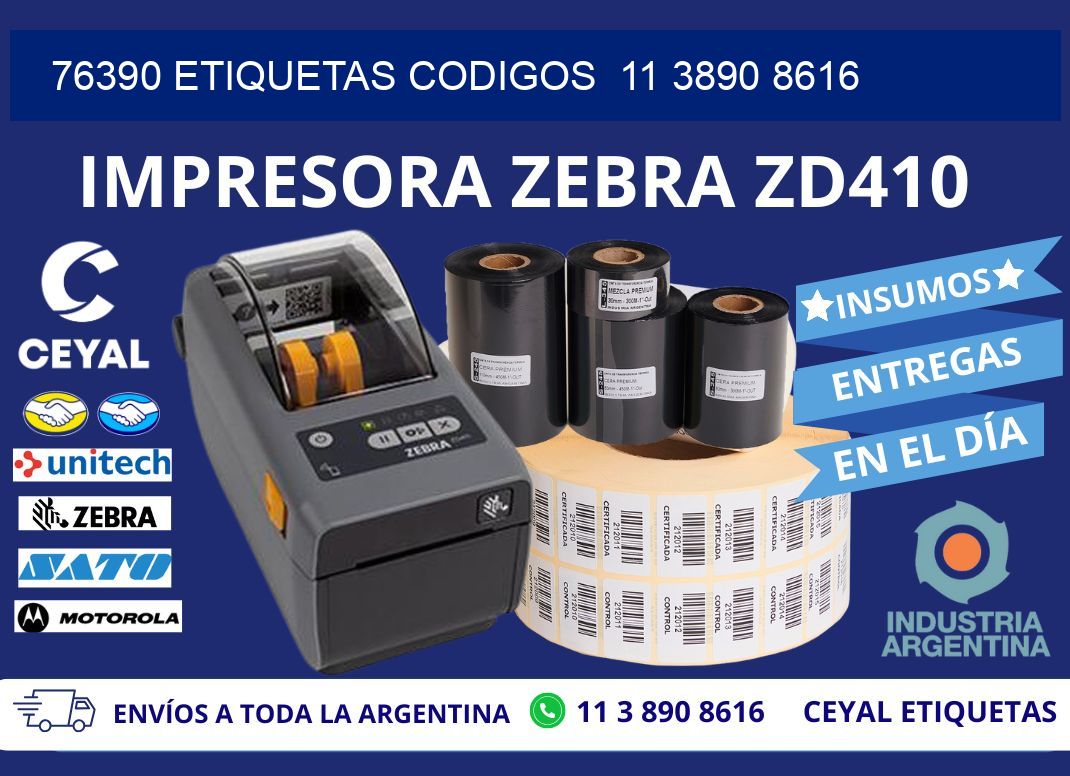 76390 ETIQUETAS CODIGOS  11 3890 8616