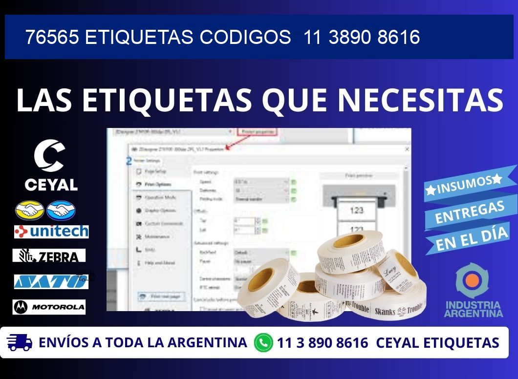 76565 ETIQUETAS CODIGOS  11 3890 8616