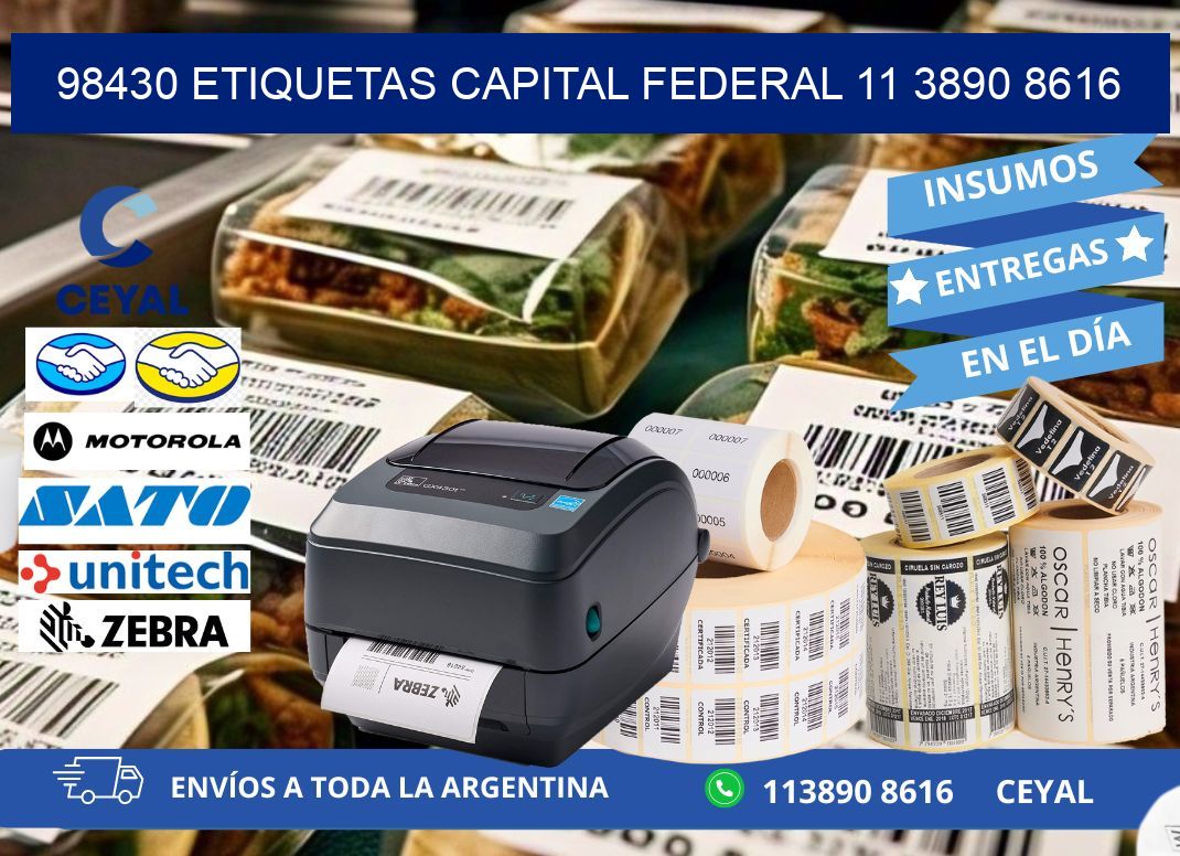 98430 ETIQUETAS CAPITAL FEDERAL 11 3890 8616