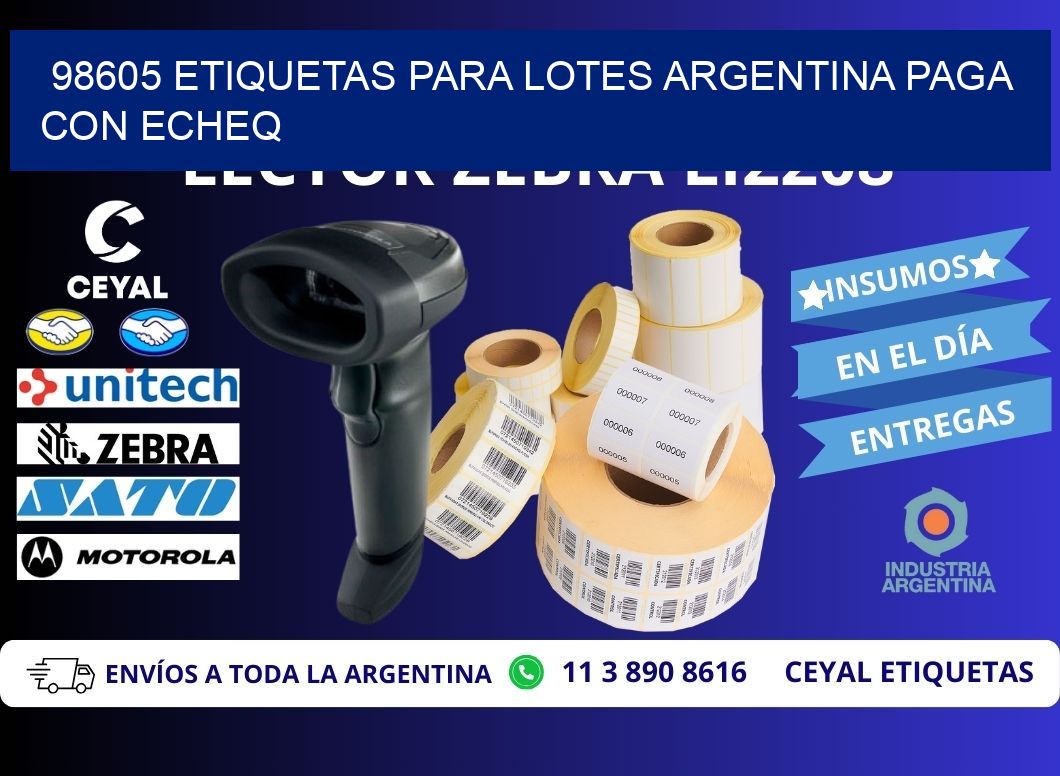 98605 ETIQUETAS PARA LOTES ARGENTINA PAGA CON ECHEQ