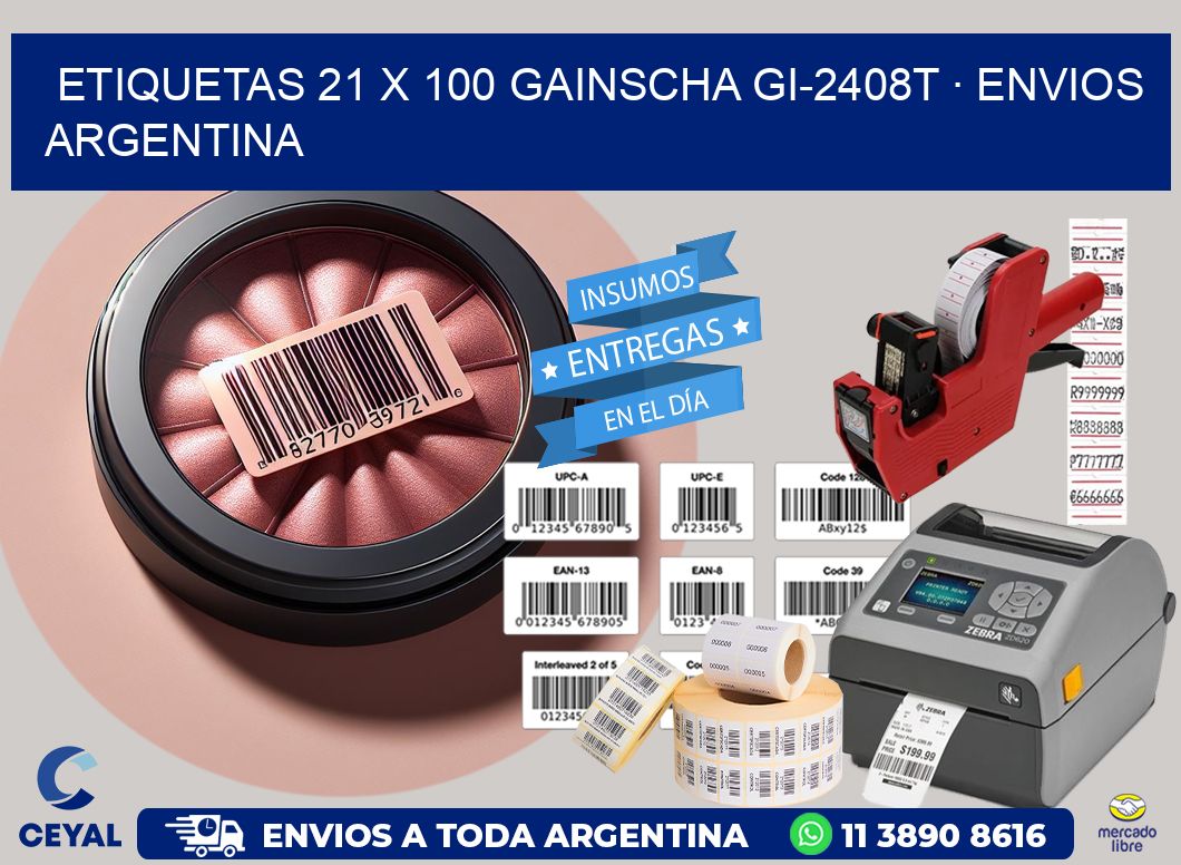 ETIQUETAS 21 x 100 GAINSCHA GI-2408T · ENVIOS ARGENTINA