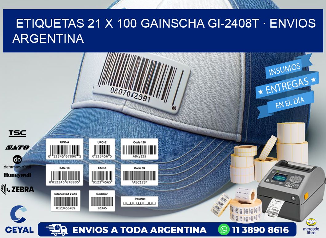 ETIQUETAS 21 x 100 GAINSCHA GI-2408T · ENVIOS ARGENTINA