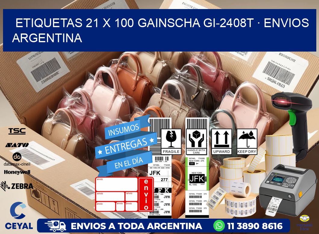 ETIQUETAS 21 x 100 GAINSCHA GI-2408T · ENVIOS ARGENTINA