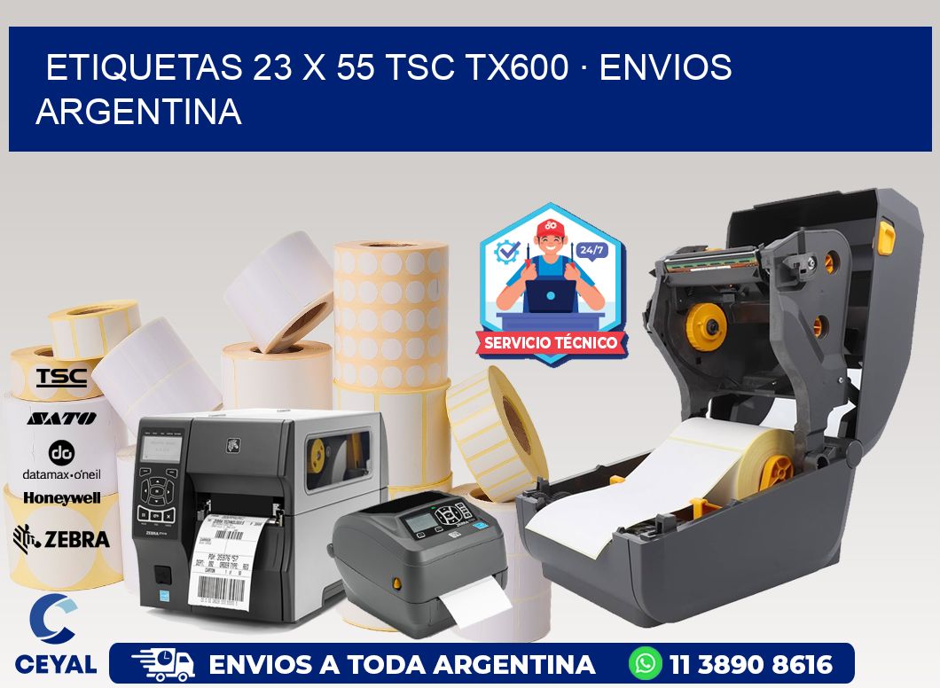 ETIQUETAS 23 x 55 TSC TX600 · ENVIOS ARGENTINA