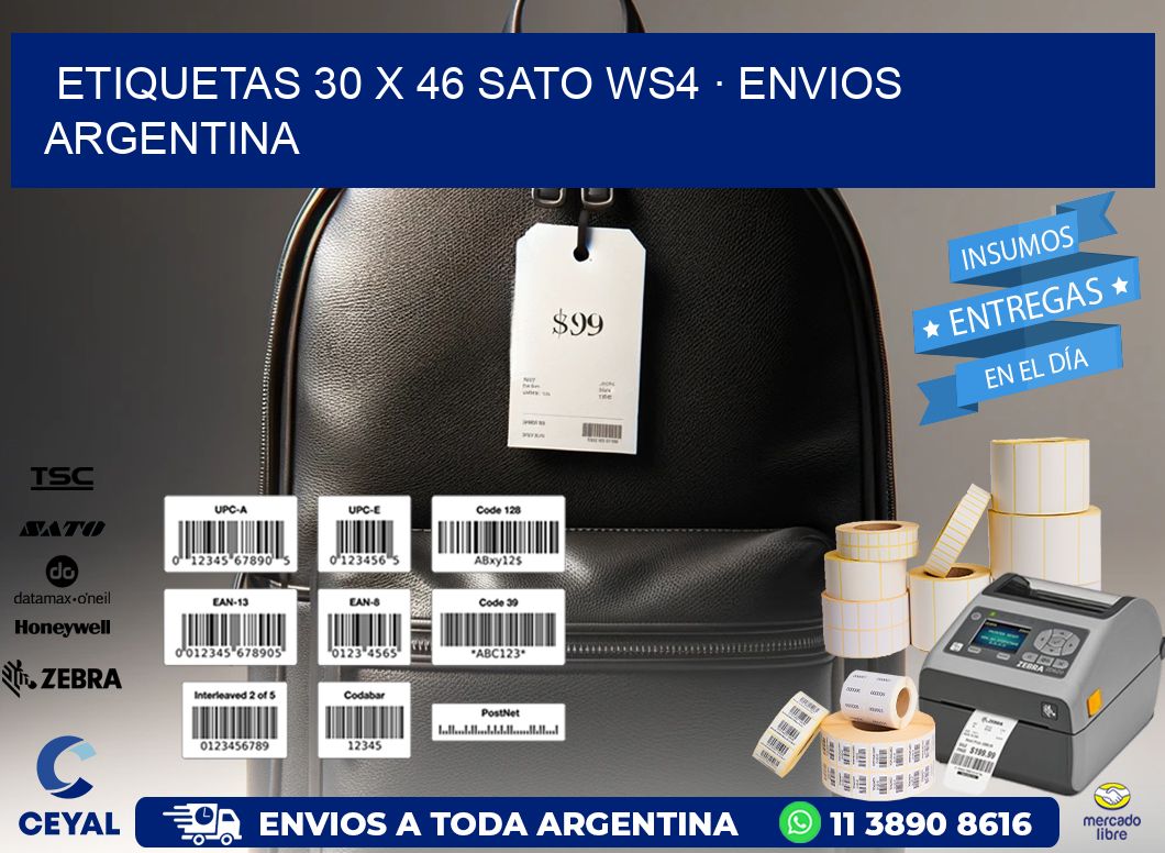 ETIQUETAS 30 x 46 SATO WS4 · ENVIOS ARGENTINA