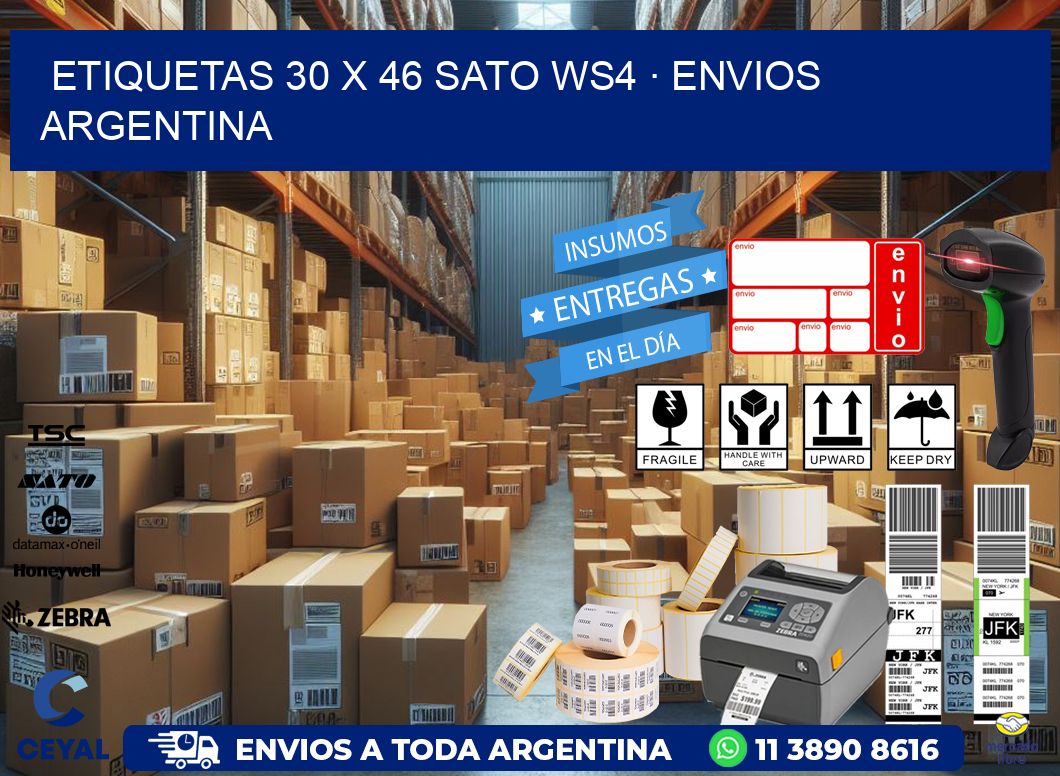 ETIQUETAS 30 x 46 SATO WS4 · ENVIOS ARGENTINA