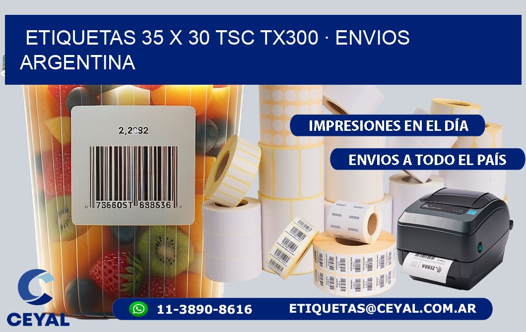 ETIQUETAS 35 x 30 TSC TX300 · ENVIOS ARGENTINA